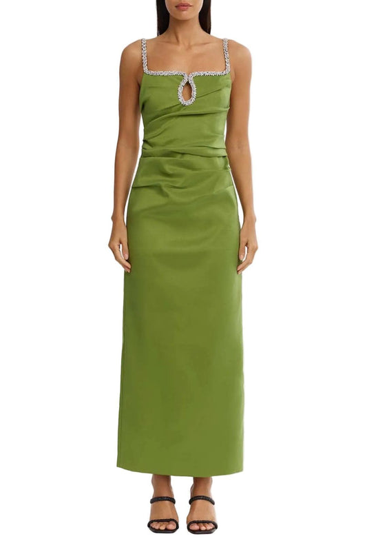 Acler-Astonhall midi dress basil green-dgallerystore