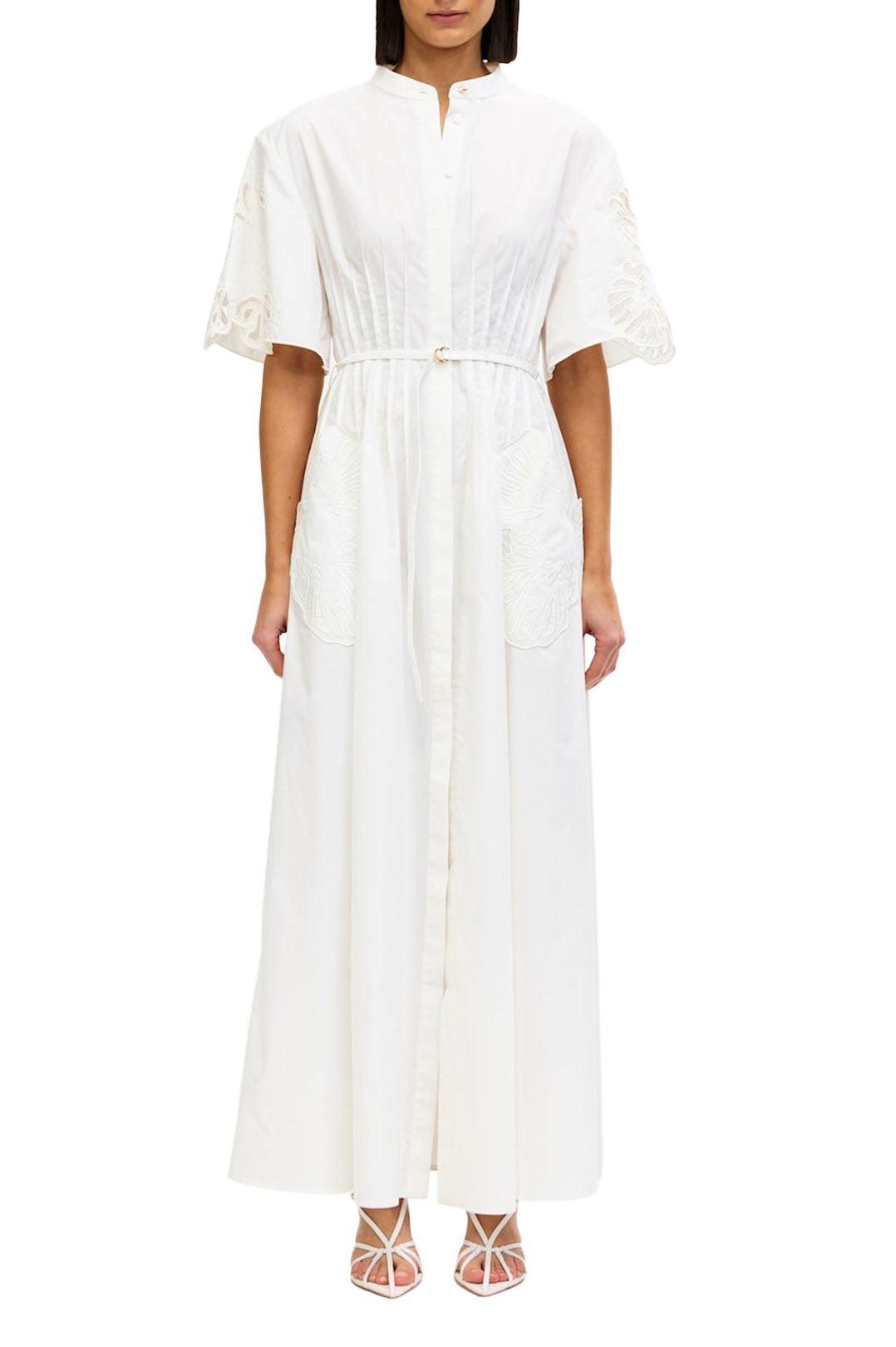Acler Women's Balwest Maxi Dress, 100% Cotton - White