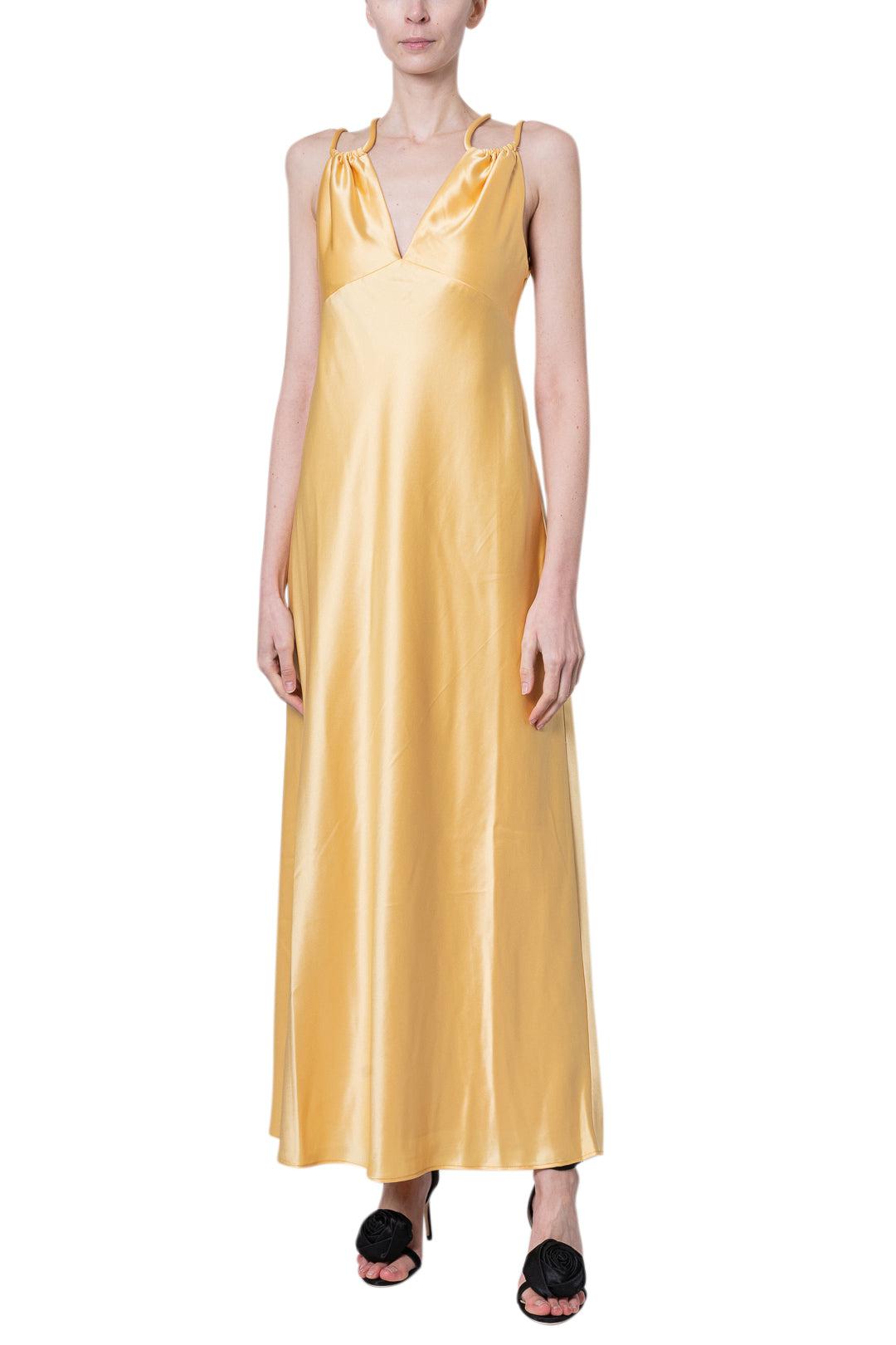 slim fit dress slacks Acler Finwood Mini Dress in Gold main image 1