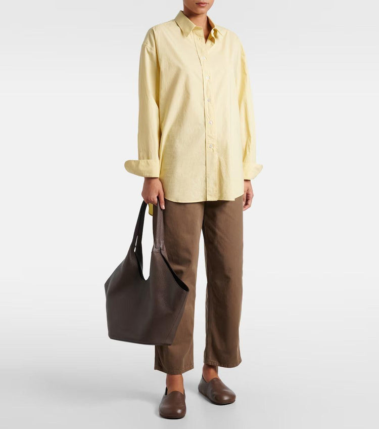 Aesther Ekme-Leather Phantom Tote Bag Chestnut-dgallerystore