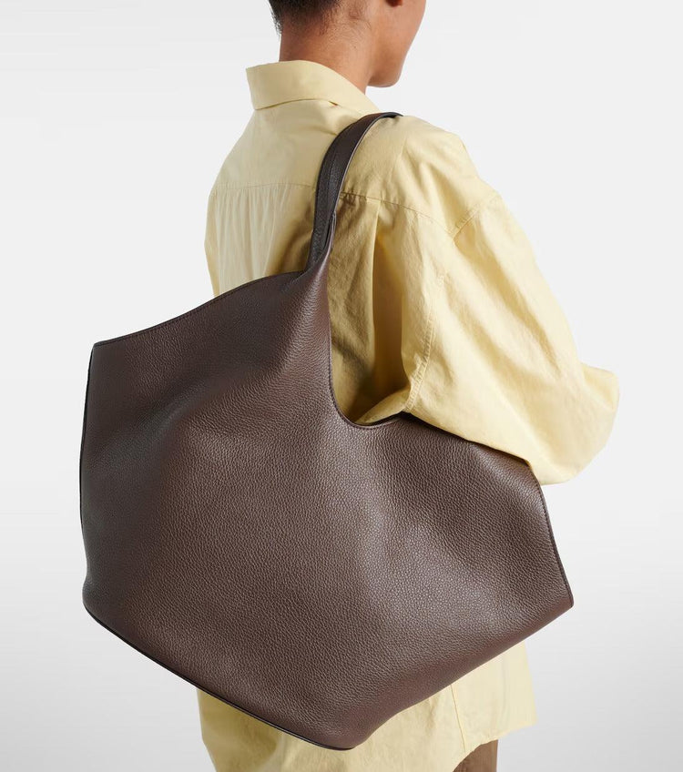 Aesther Ekme-Leather Phantom Tote Bag Chestnut-dgallerystore