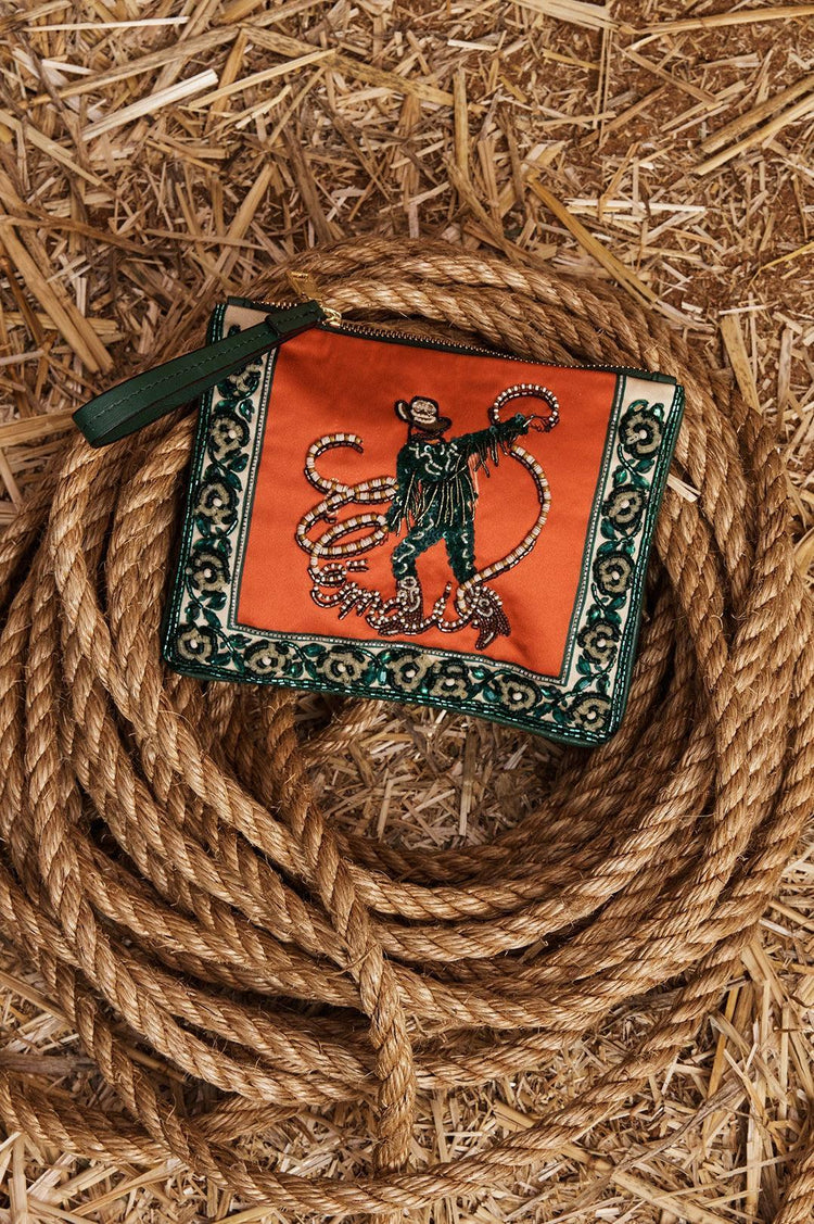 Alemais-Ace cowboy embellished clutch-dgallerystore