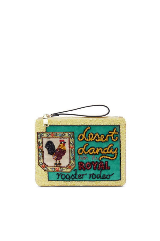 Alemais-Ace rooster embellished clutch-dgallerystore