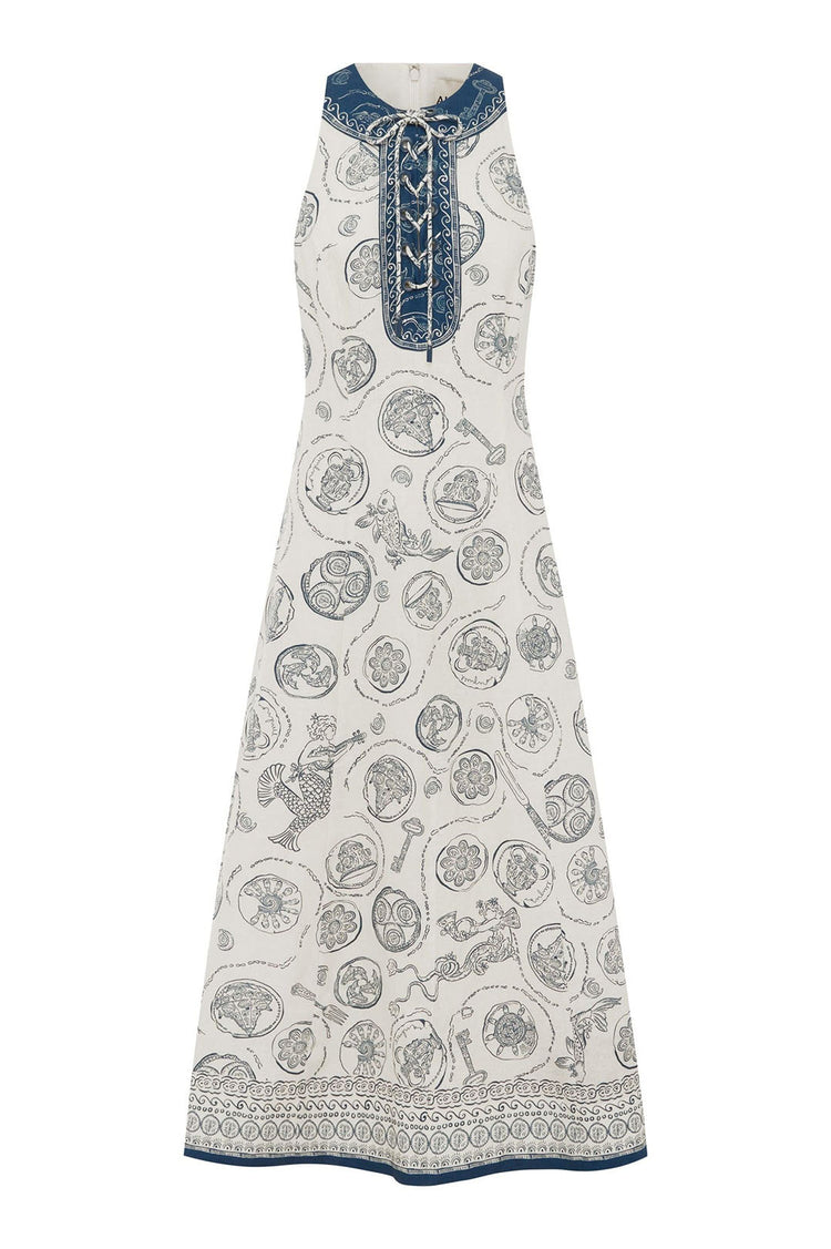Alemais-Lucky lace up midi dress-dgallerystore