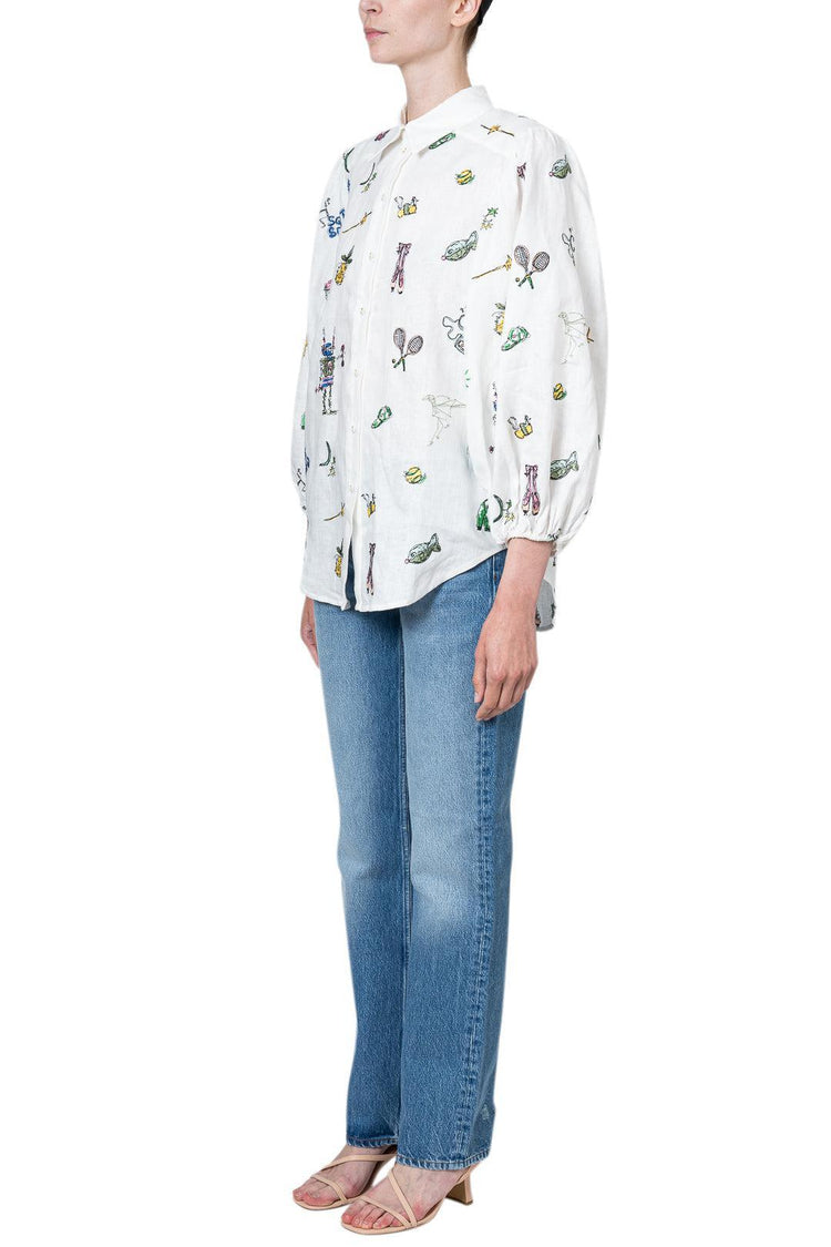 Alemais-Play Embroidered Shirt-dgallerystore