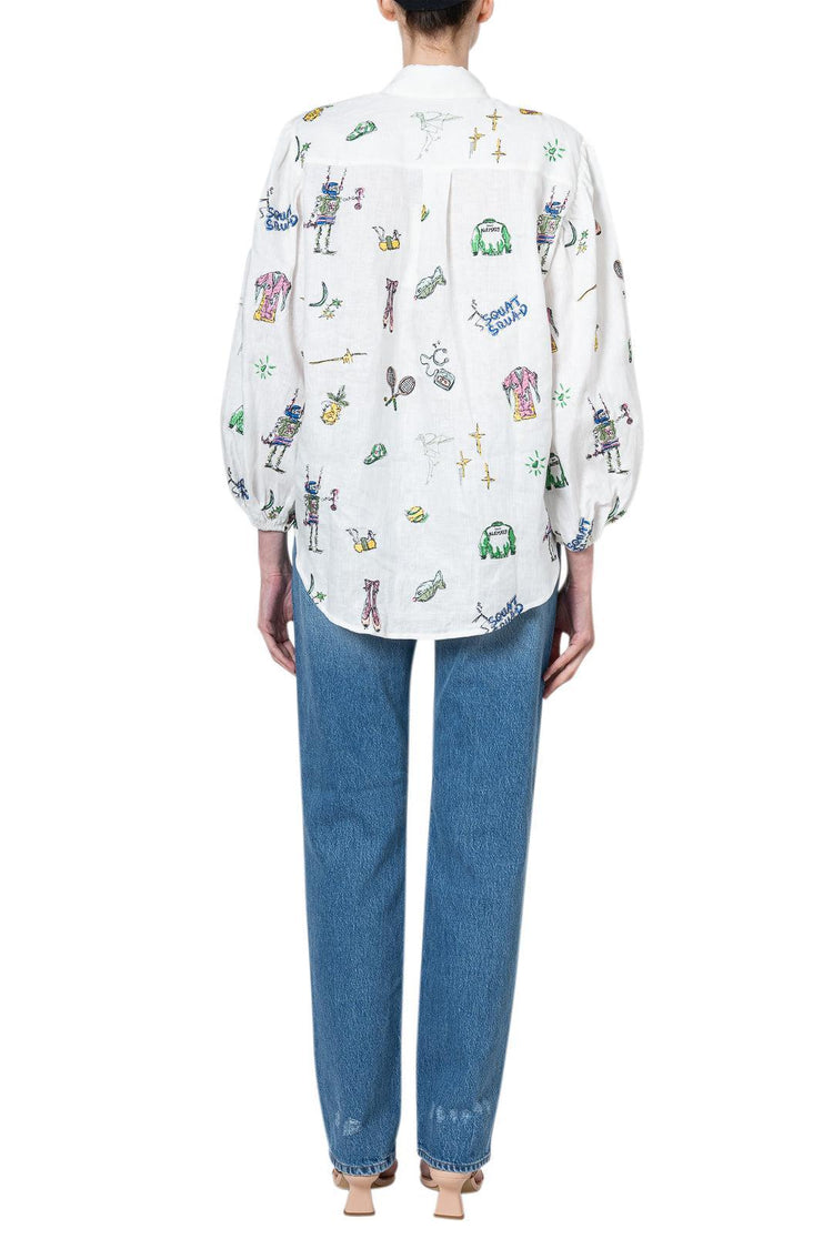 Alemais-Play Embroidered Shirt-dgallerystore