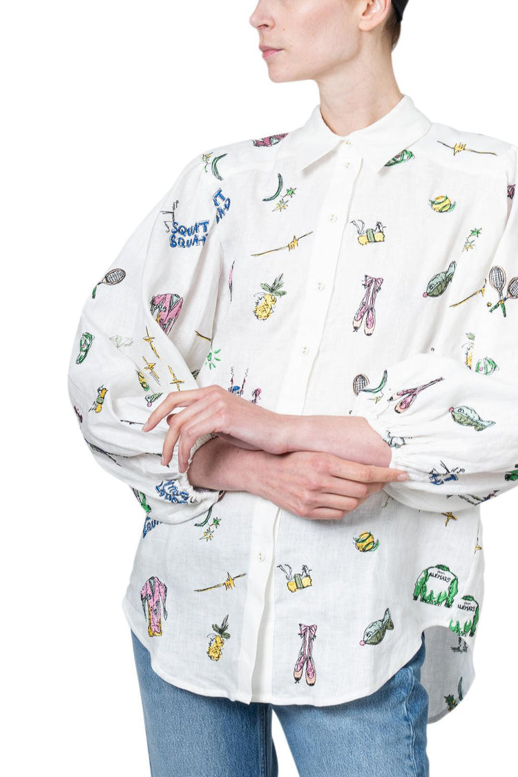 Alemais-Play Embroidered Shirt-dgallerystore