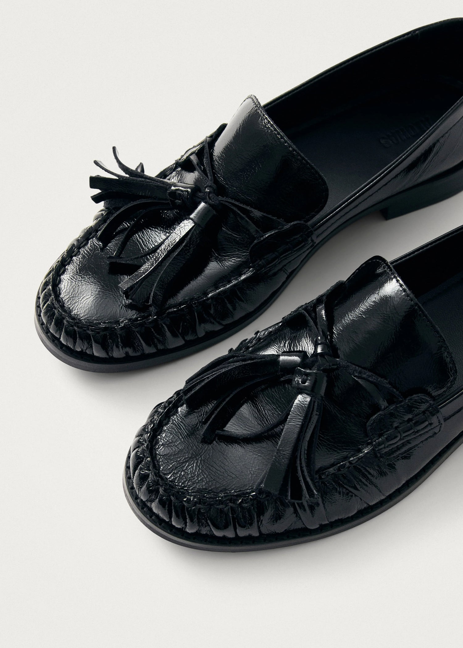 Alohas-Marietta Patent Black Leather Loafers-dgallerystore