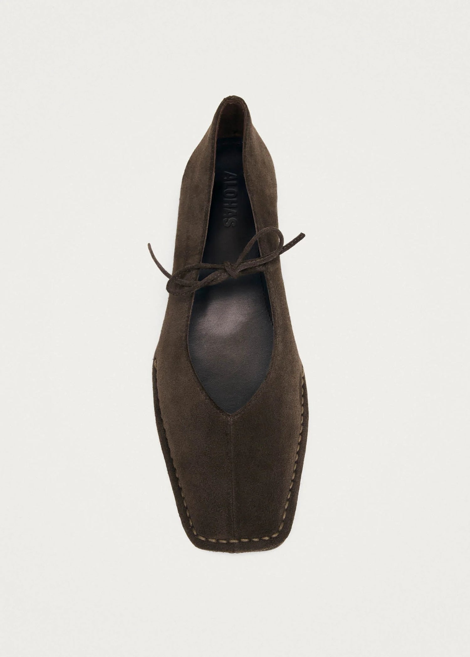 Alohas-Sway Suede Coffee Brown Leather Ballet Flats-dgallerystore