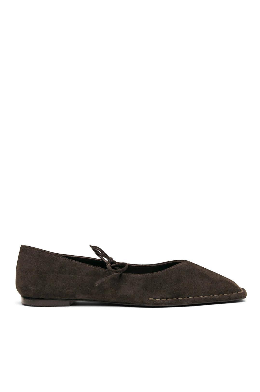 Alohas-Sway Suede Coffee Brown Leather Ballet Flats-dgallerystore