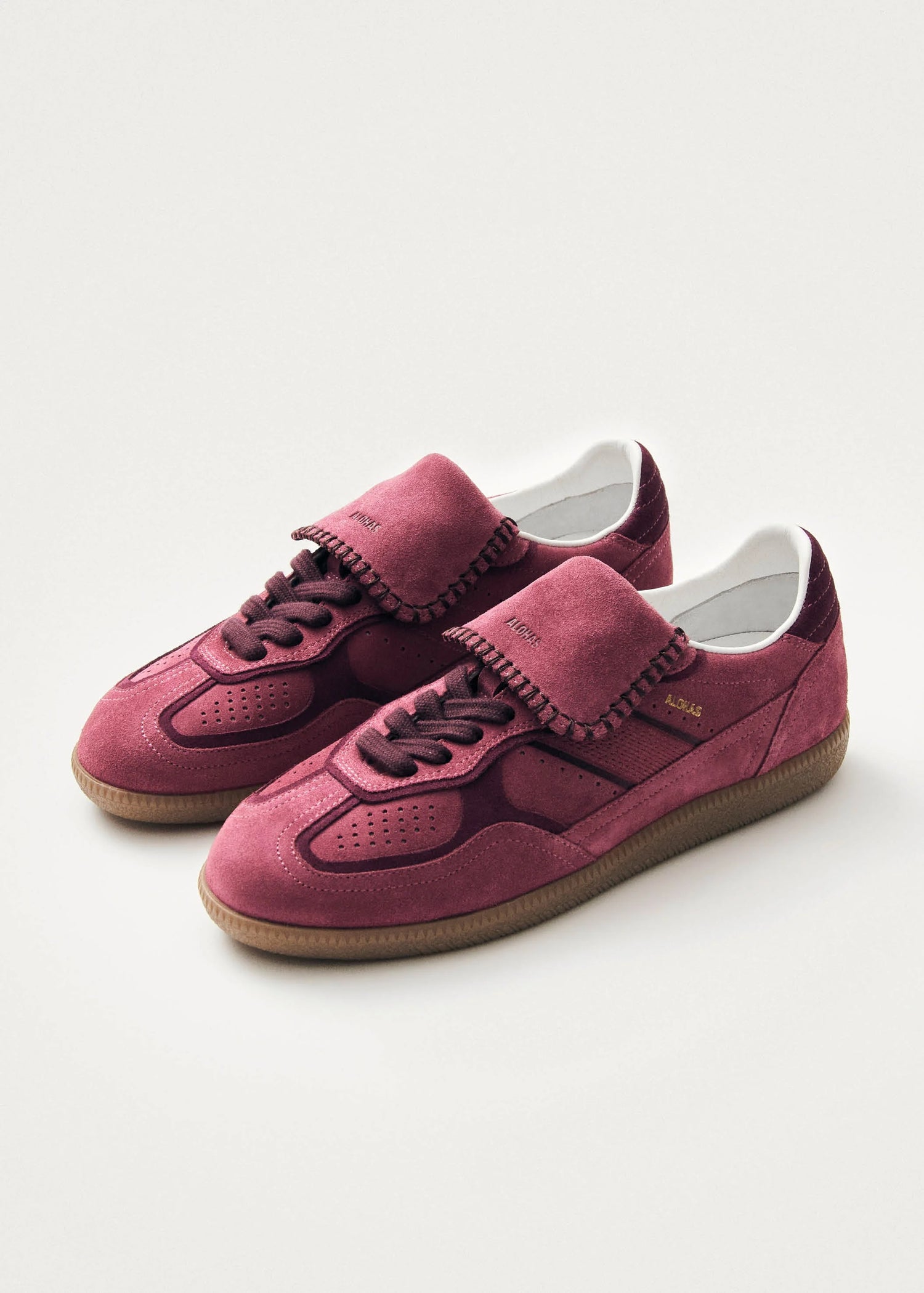 Alohas-Tb.490 Club Suede Raspberry Leather Sneakers-dgallerystore