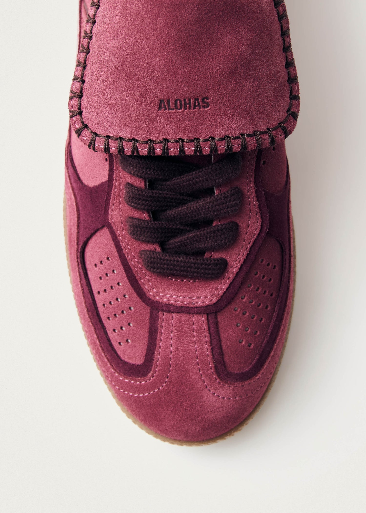 Alohas-Tb.490 Club Suede Raspberry Leather Sneakers-dgallerystore