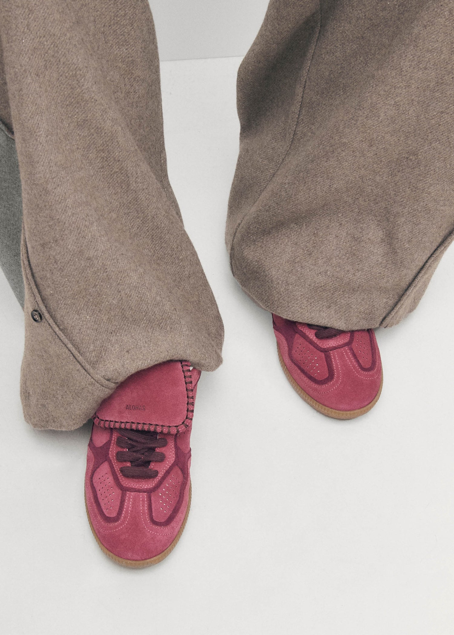 Alohas-Tb.490 Club Suede Raspberry Leather Sneakers-dgallerystore