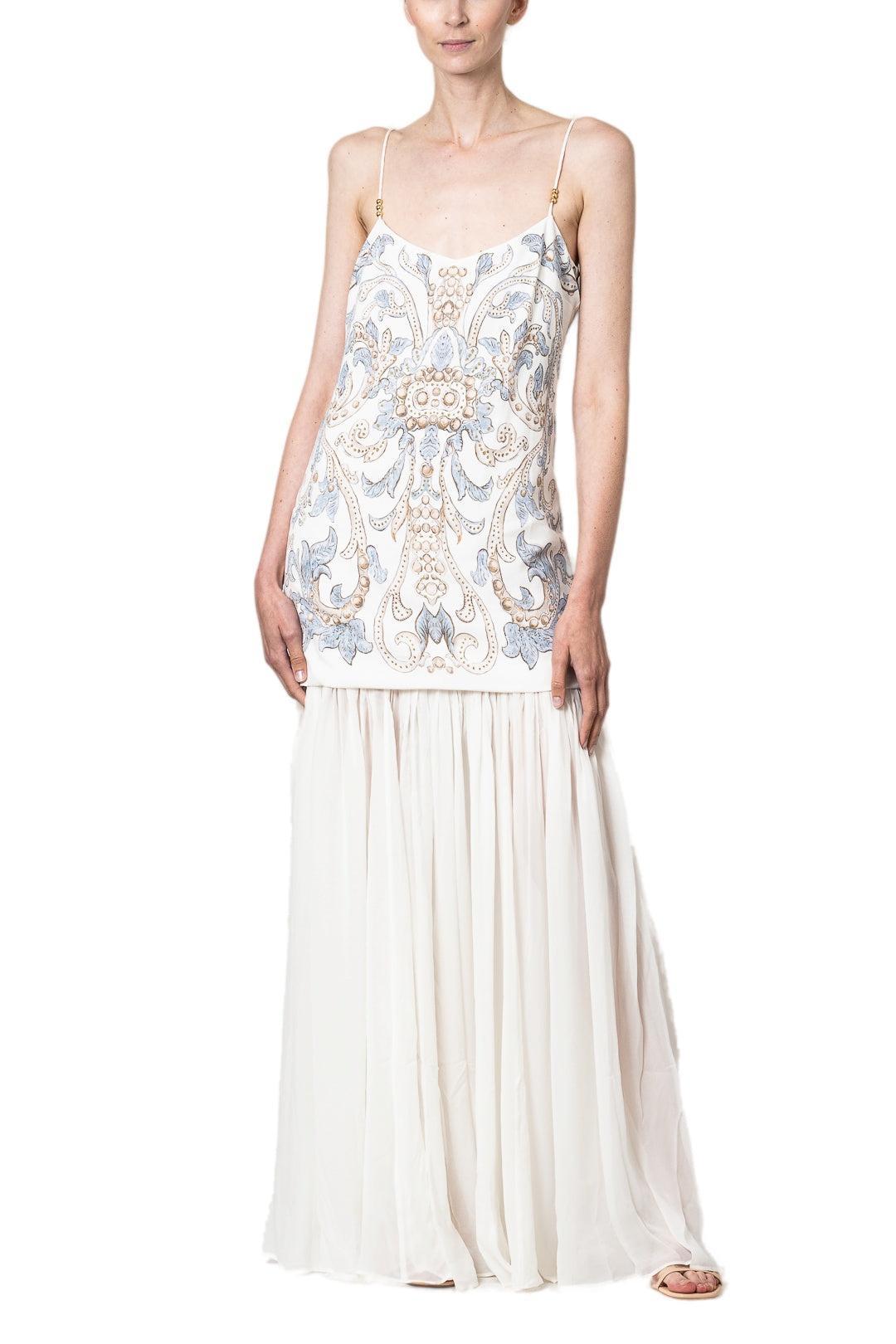 drop waist gown dress [Final Sale]Luxury Pearls Strapless Evening Dress with Gloves SS373 main image 1