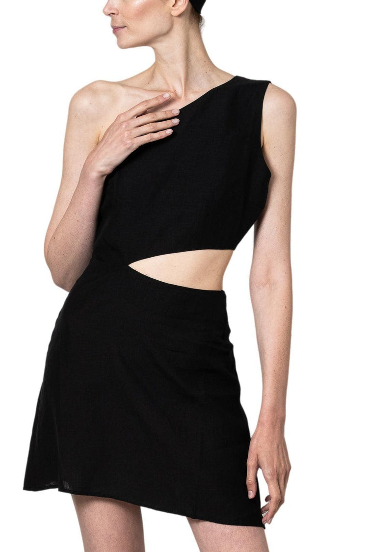 Arkitaip-Ava asymmetric mini dress-dgallerystore