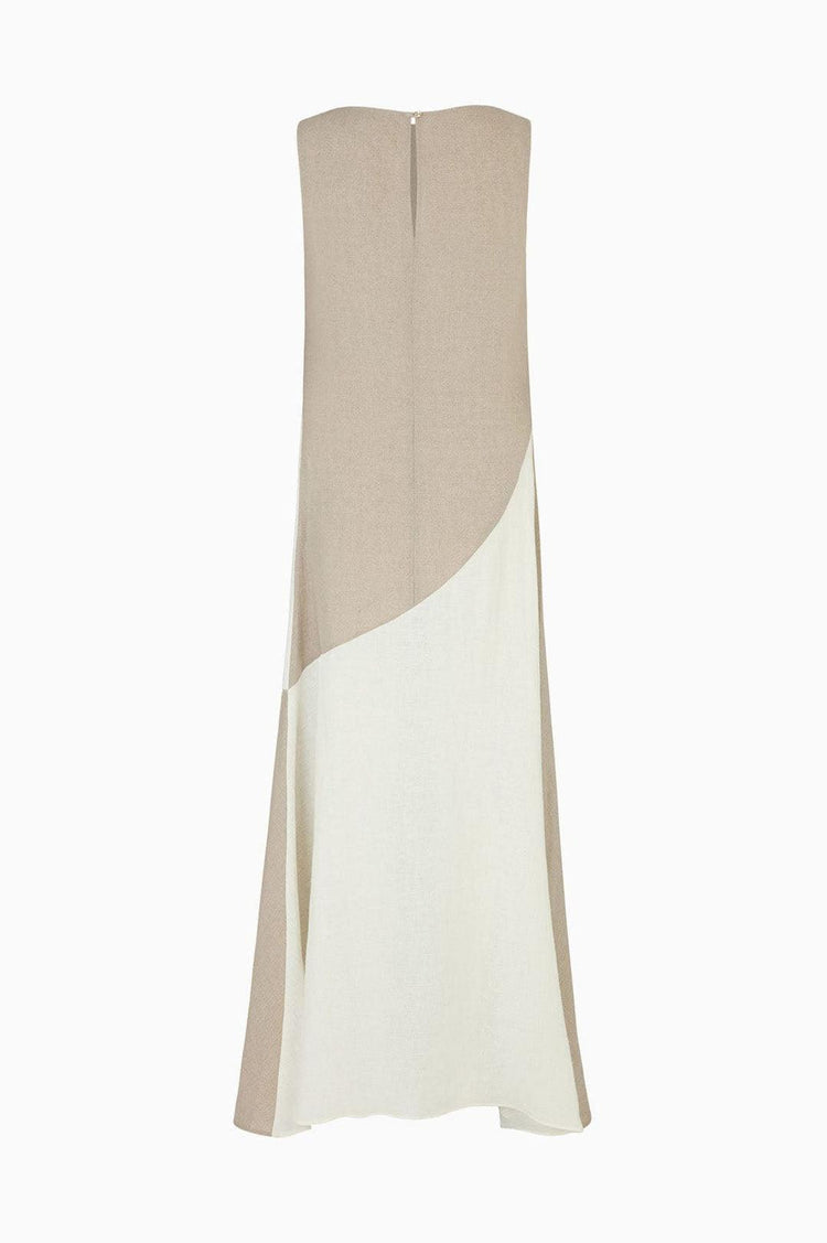 Arkitaip-The athena maxi dress in oatmeal and off white-dgallerystore