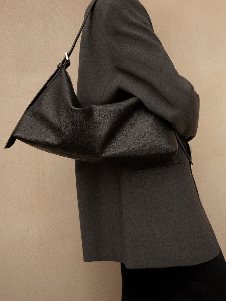 Atp Atelier-Castellare black grained leather shoulder bag-dgallerystore