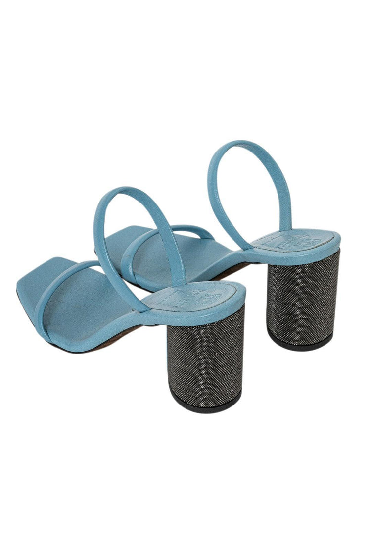 Brunello Cucinelli-Light Blue Heel Sandals-dgallerystore