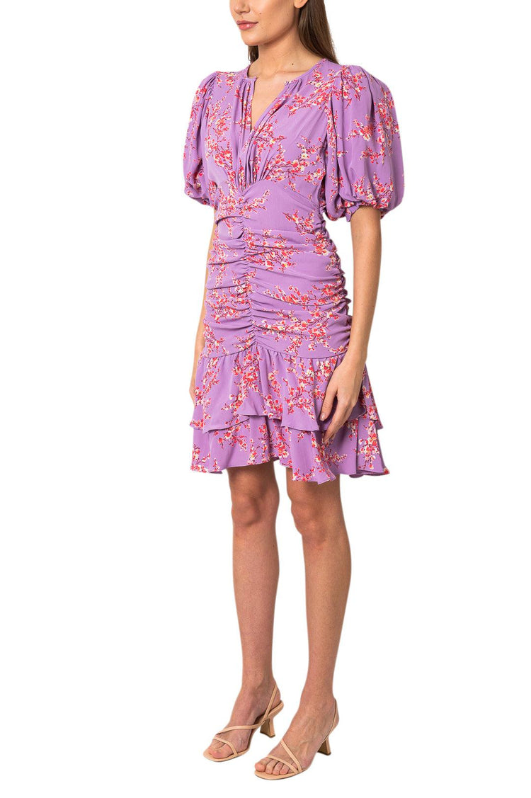 By Timo-Rouched floral midi dress-dgallerystore