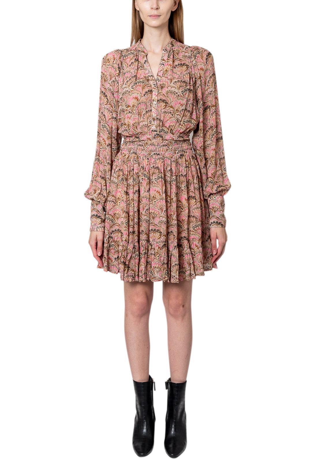 knee length dresses for ladies Navy and Cream Vintage Floral Midi Dress Small main image 1