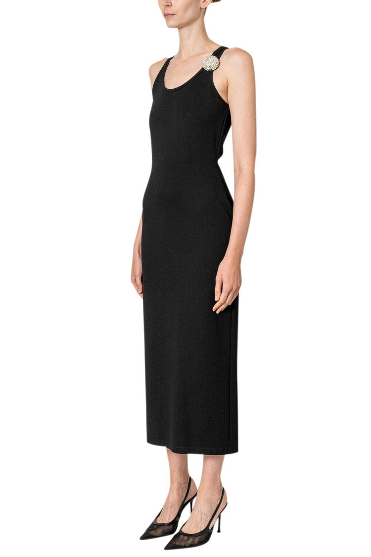David Koma-Crystal Embroidered Ball Tank Midi Dress-dgallerystore