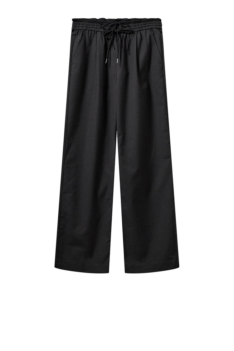 Designers Remix-Steven Drawstring Contrast Pants Dark Grey Melange-dgallerystore