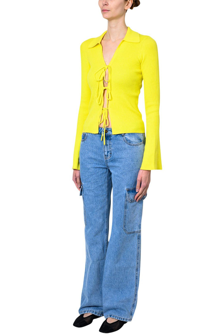 Designers Remix-Taliana Rib Tie Blouse-dgallerystore
