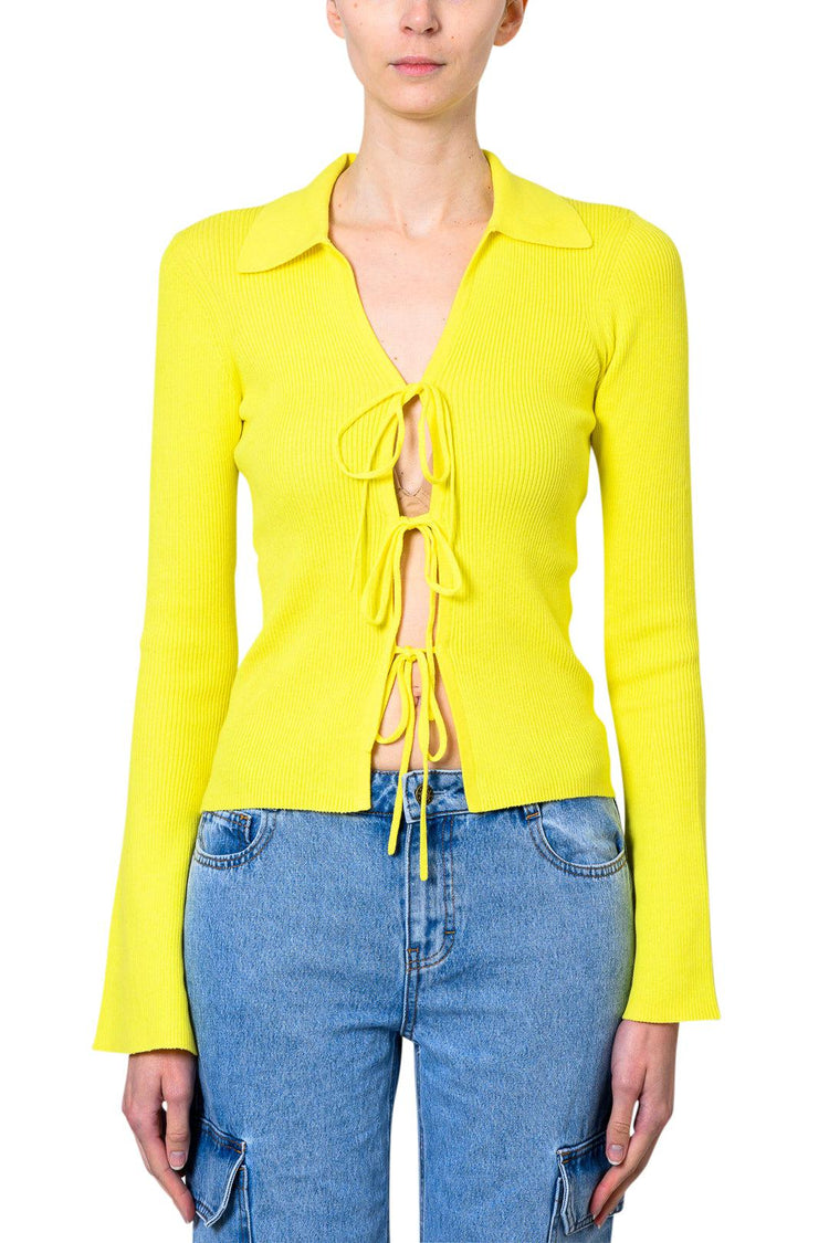 Designers Remix-Taliana Rib Tie Blouse-dgallerystore