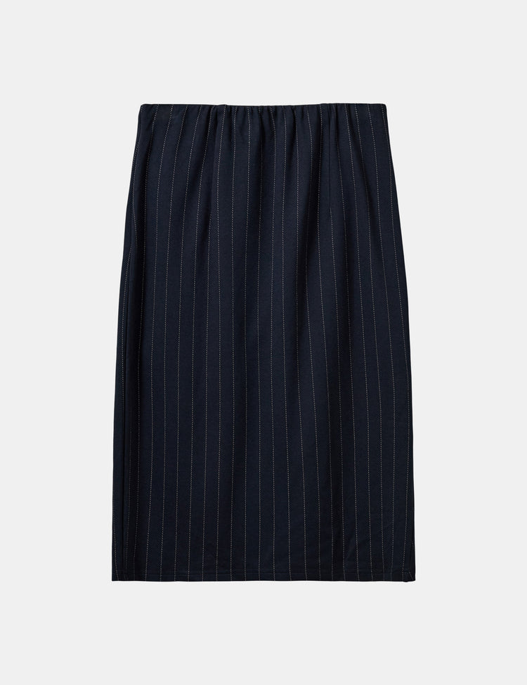 Designers Remix-Zoe Pencil Skirt Navy/White Pinstripes-dgallerystore