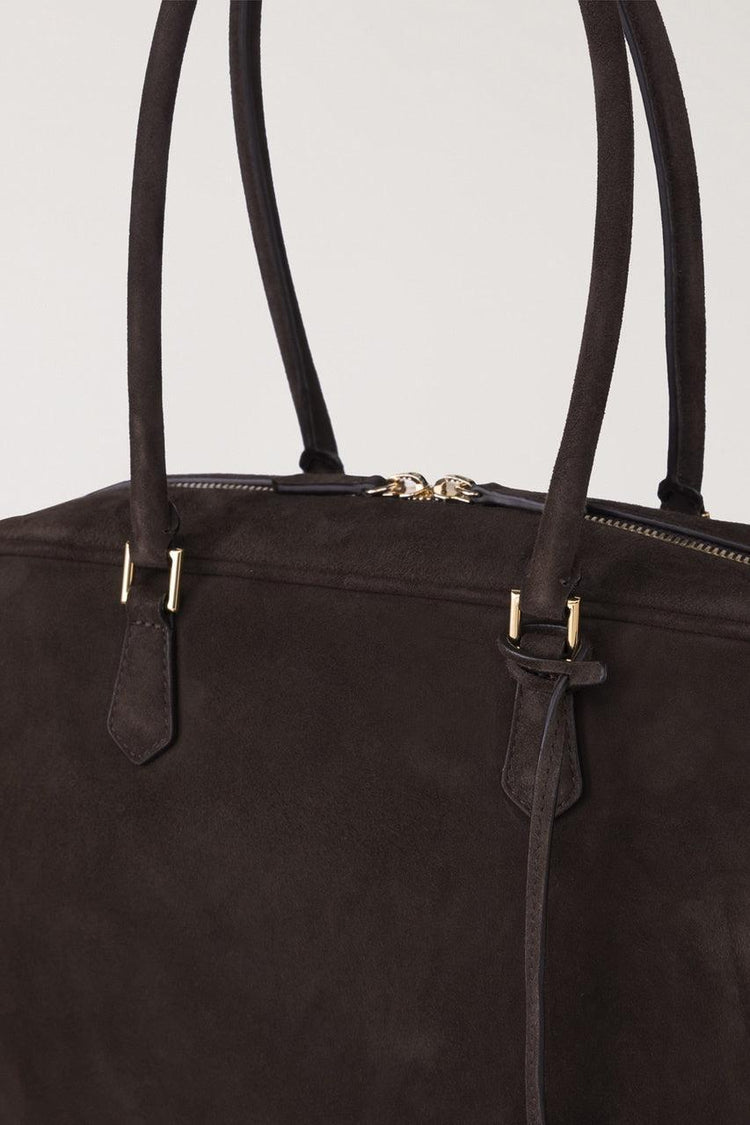 Dunst-Classic 28 suede bag deep brown-dgallerystore