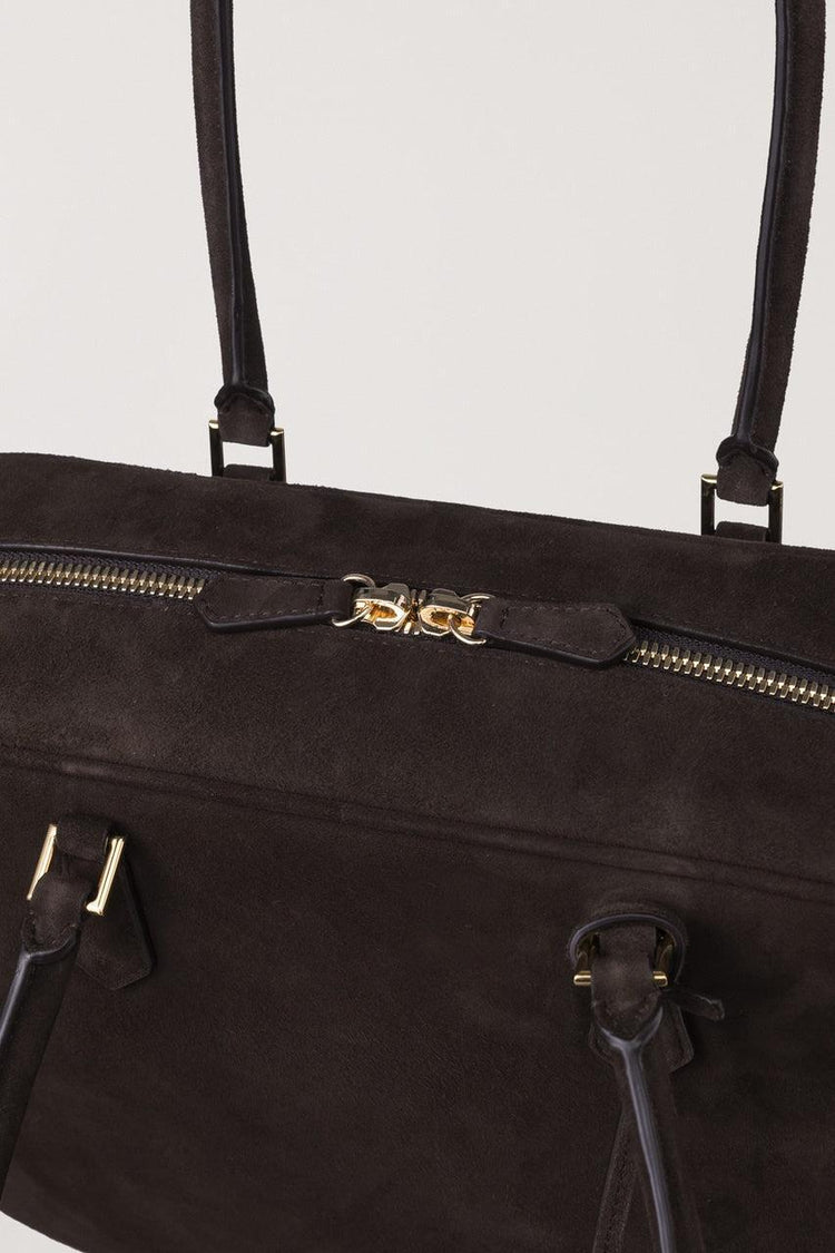 Dunst-Classic 28 suede bag deep brown-dgallerystore