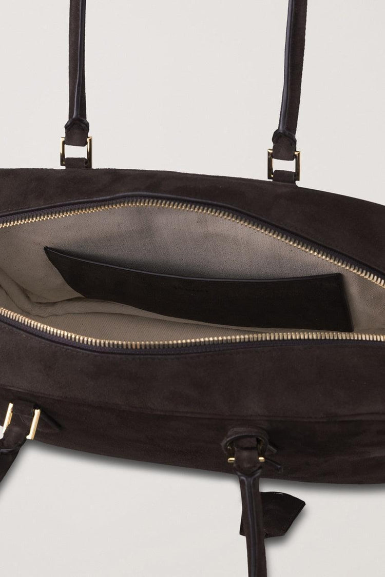 Dunst-Classic 28 suede bag deep brown-dgallerystore