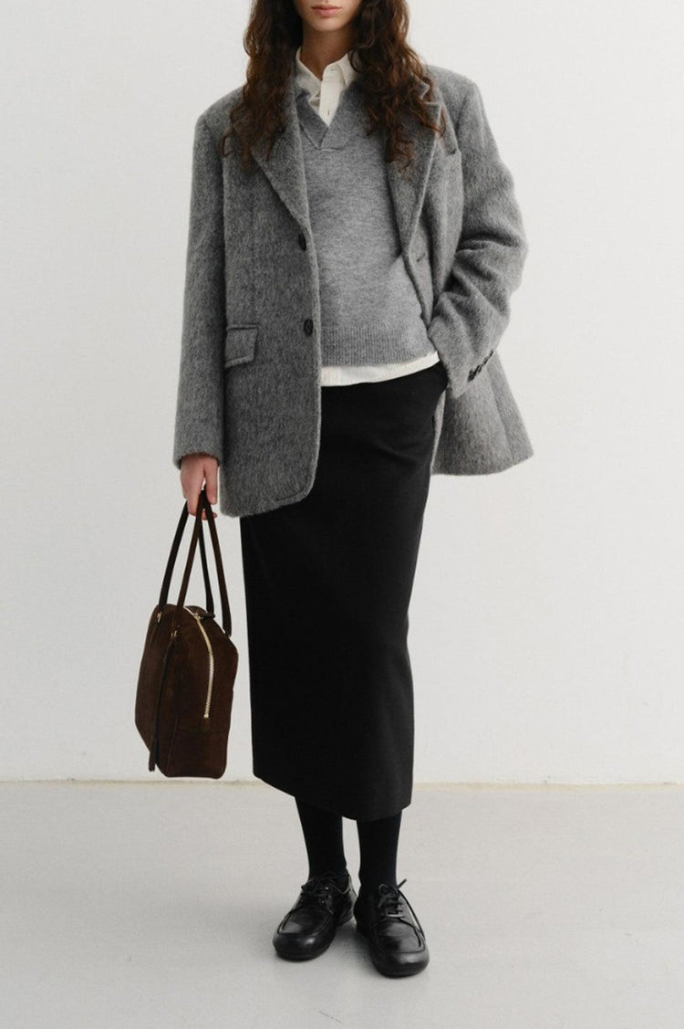 Dunst-Classic 28 suede bag deep brown-dgallerystore