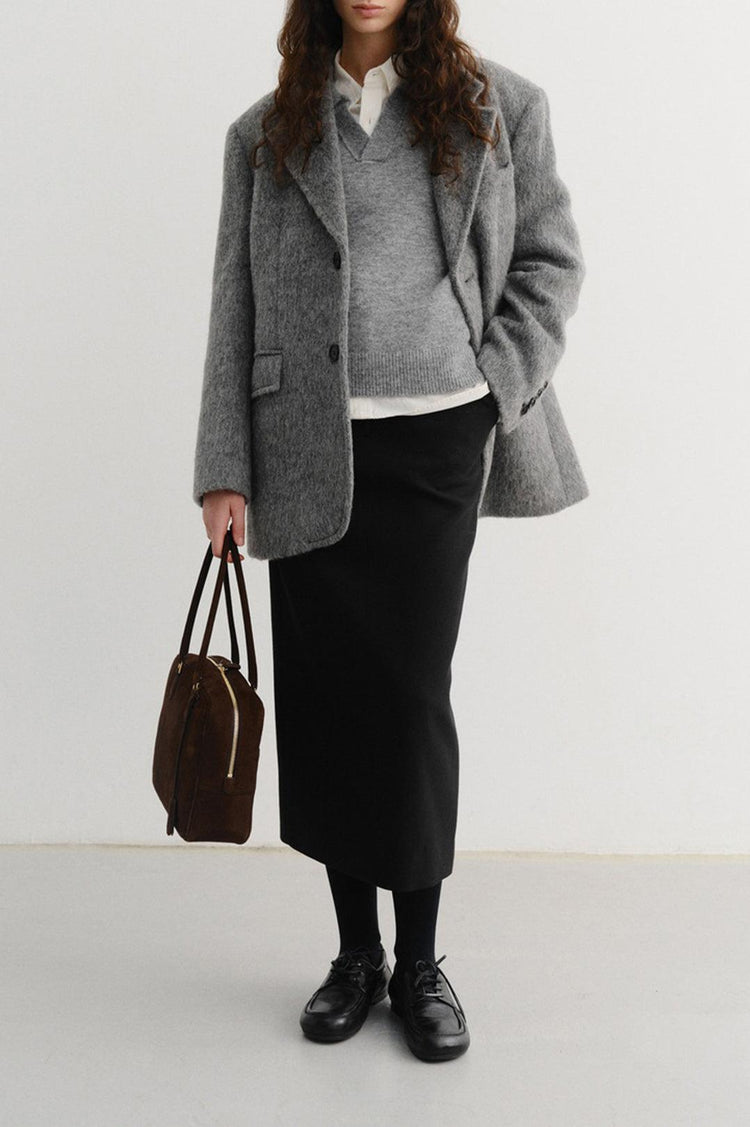 Dunst-Classic 28 suede bag deep brown-dgallerystore