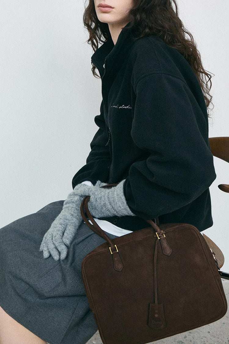 Dunst-Classic 28 suede bag deep brown-dgallerystore