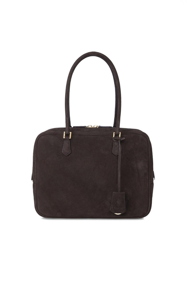 Dunst-Classic 28 suede bag deep brown-dgallerystore