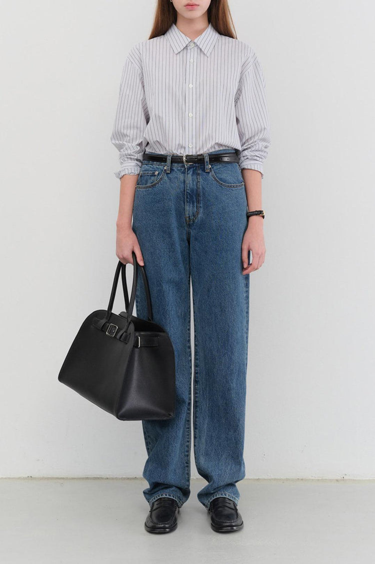 Dunst-Essential straight full length jeans classic blue-dgallerystore