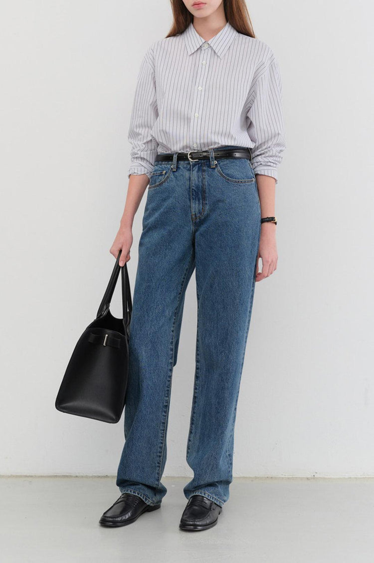 Dunst-Essential straight full length jeans classic blue-dgallerystore