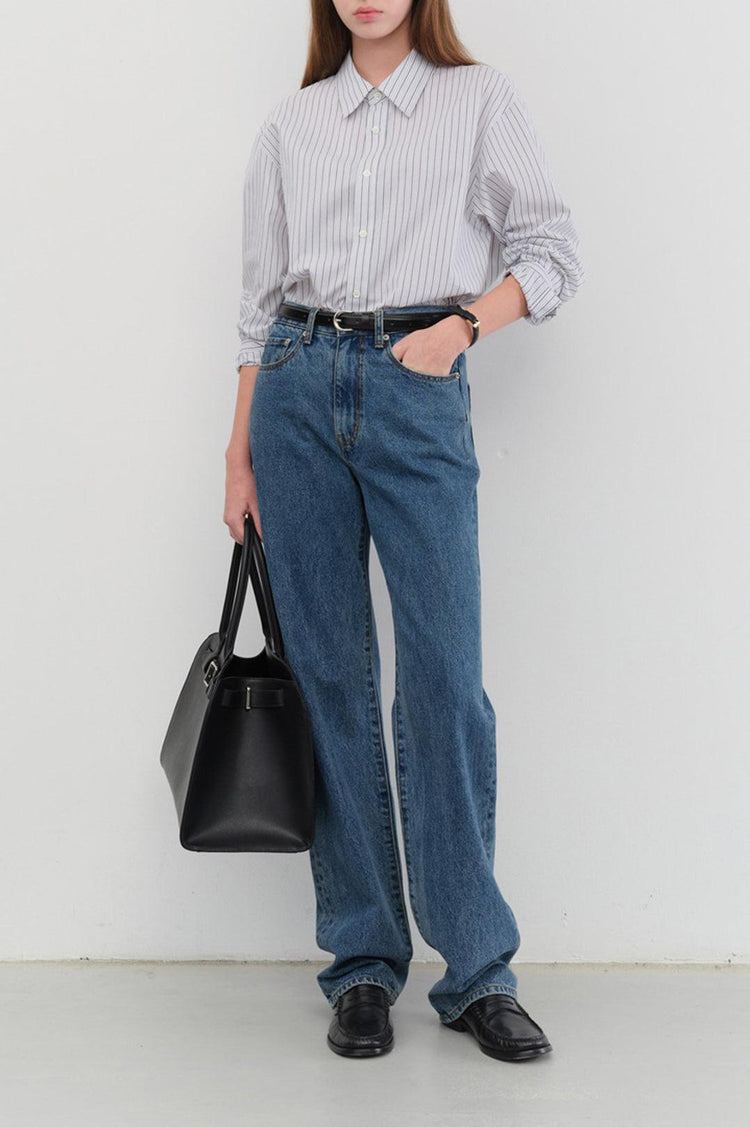 Dunst-Essential straight full length jeans classic blue-dgallerystore