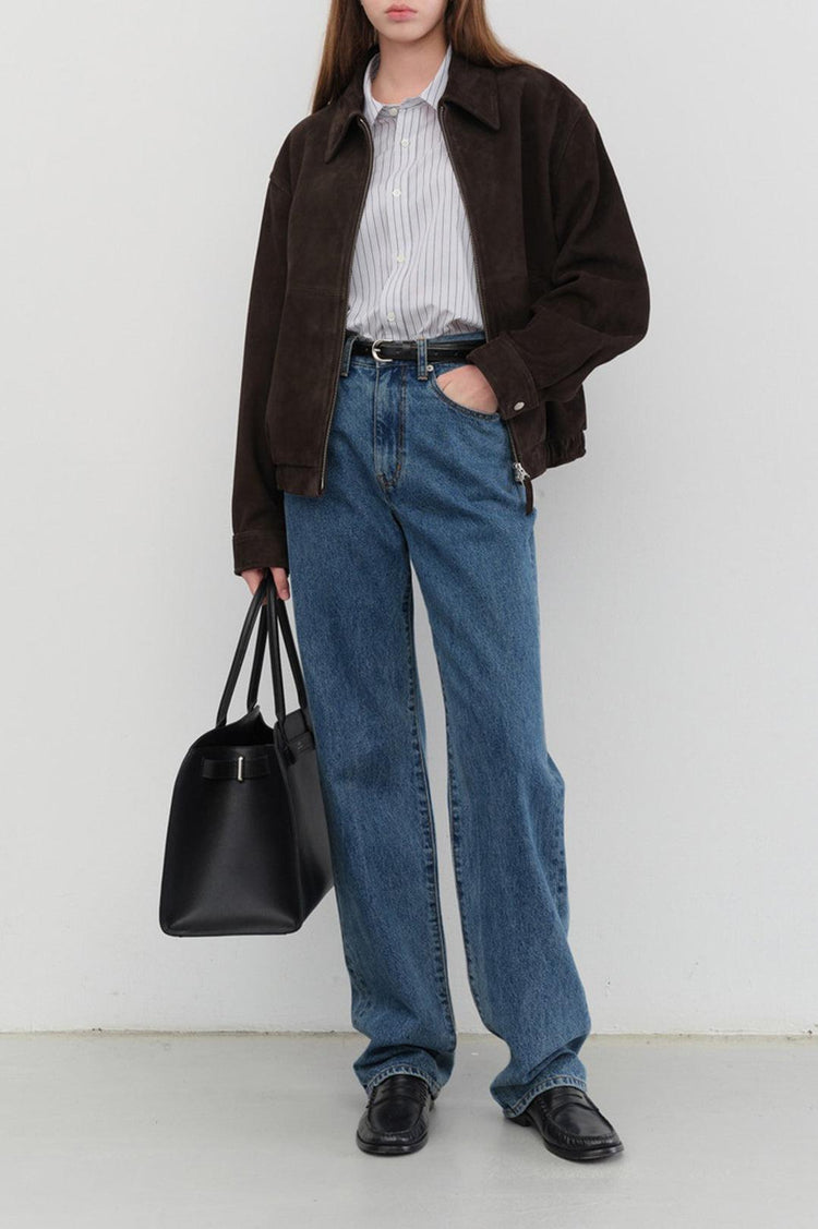 Dunst-Essential straight full length jeans classic blue-dgallerystore