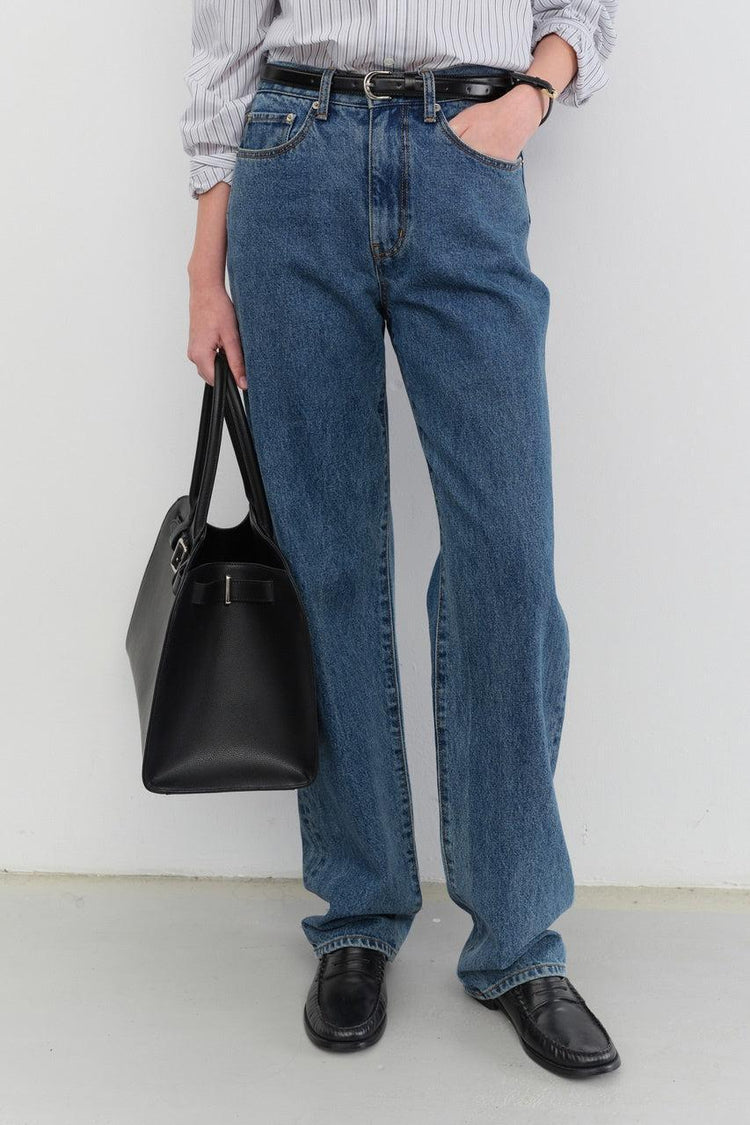 Dunst-Essential straight full length jeans classic blue-dgallerystore