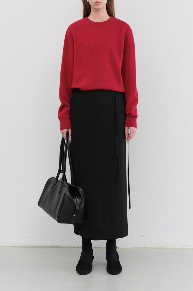 Dunst-Unisex cashmere crewneck sweater red-dgallerystore