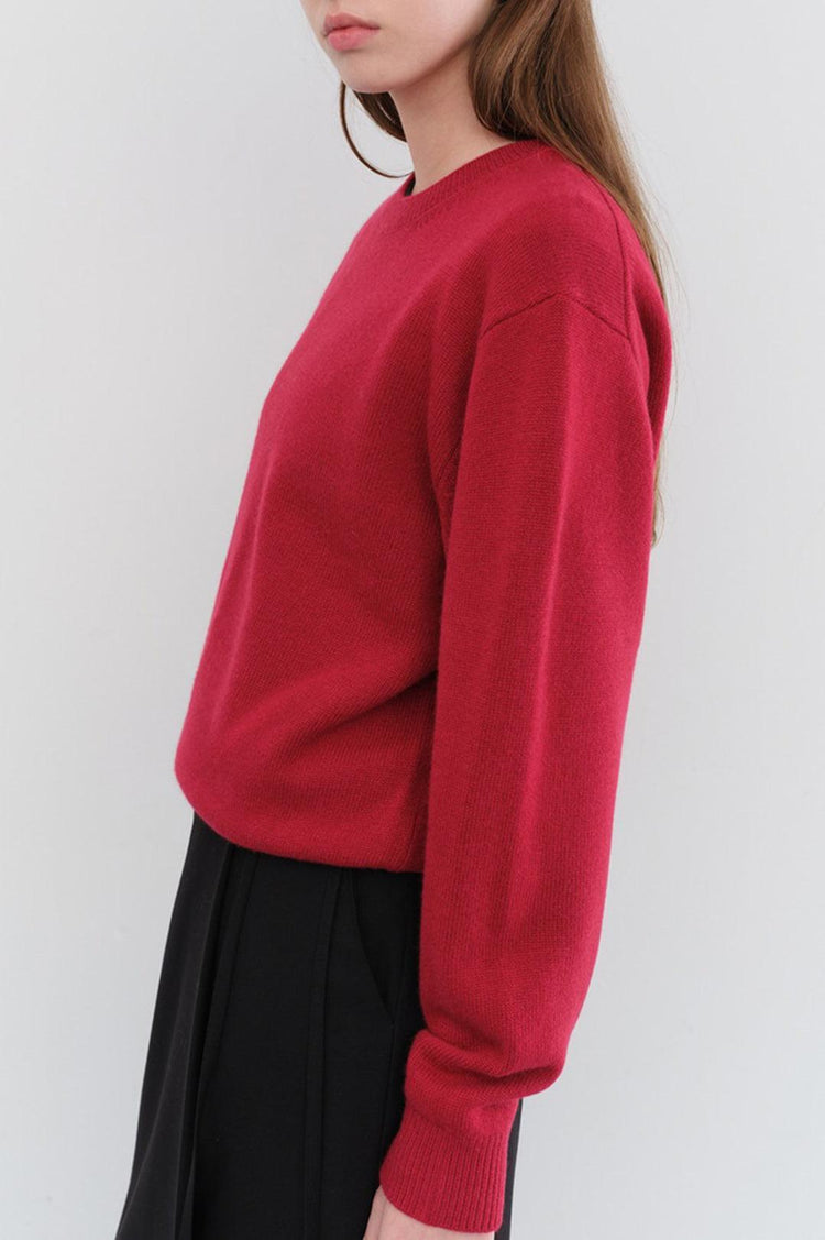 Dunst-Unisex cashmere crewneck sweater red-dgallerystore