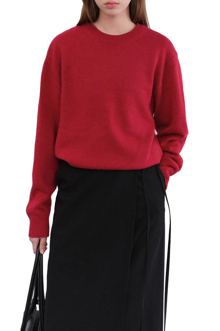 Dunst-Unisex cashmere crewneck sweater red-dgallerystore