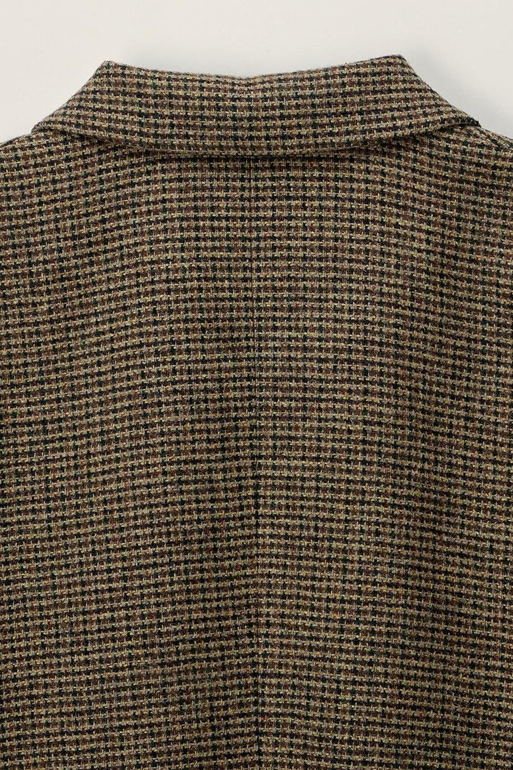 Dunst-Unisex classic 2 button wool blazer brown check-dgallerystore