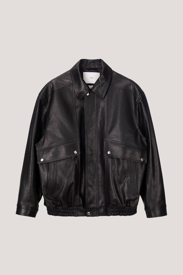 Dunst-Unisex oversized vintage leather blouson black-dgallerystore