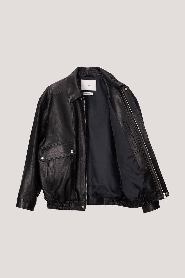 Dunst-Unisex oversized vintage leather blouson black-dgallerystore