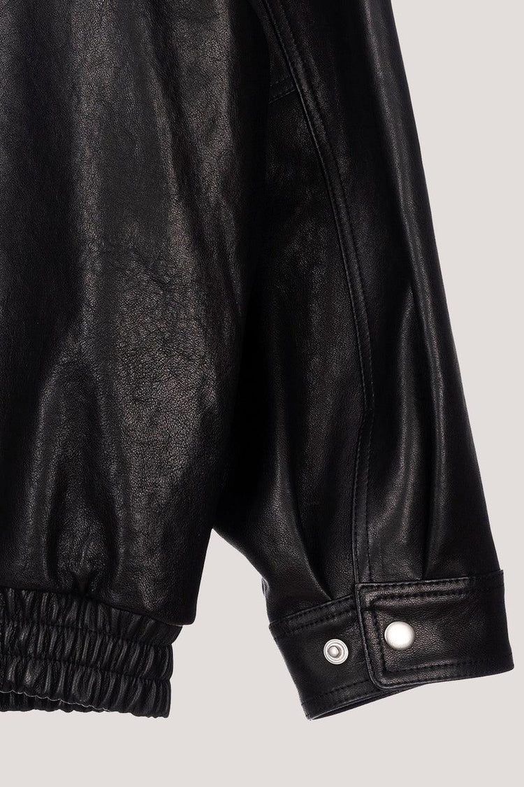 Dunst-Unisex oversized vintage leather blouson black-dgallerystore