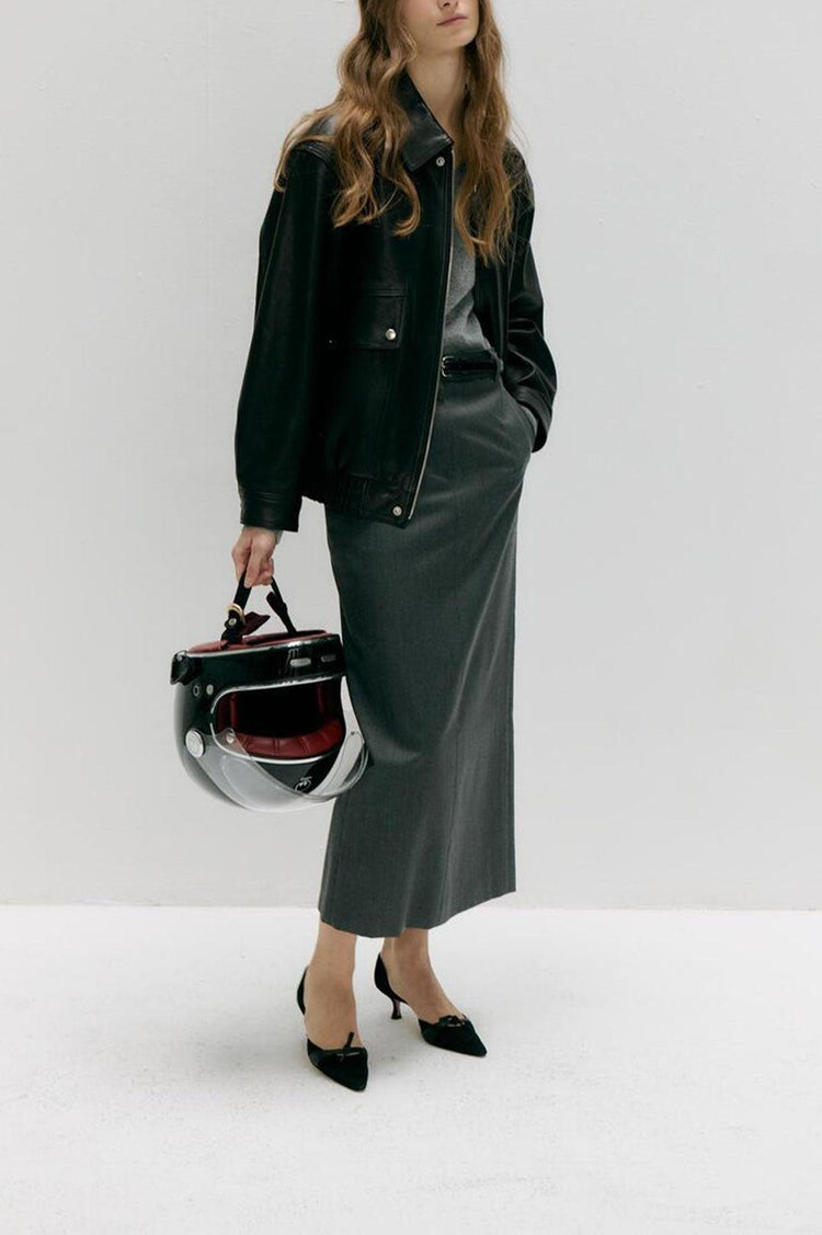 Dunst-Unisex oversized vintage leather blouson black-dgallerystore