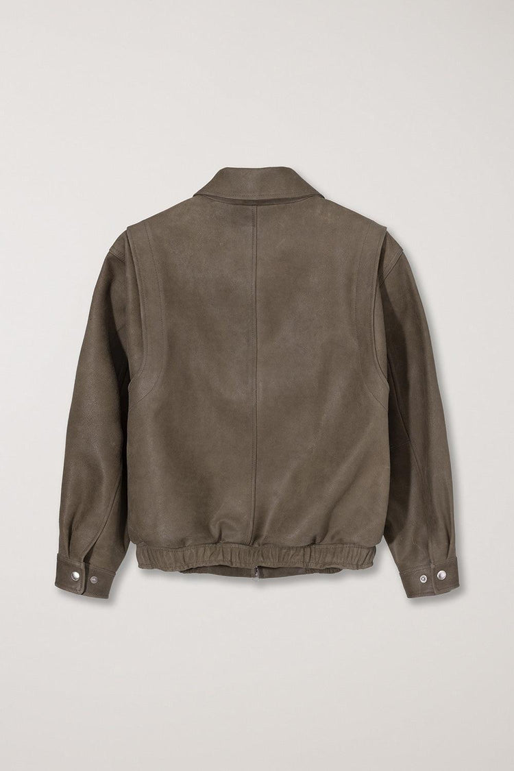 Dunst-Unisex suede drizzler jacket soft khaki-dgallerystore